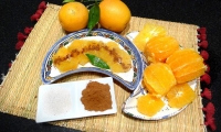 Freshly segmented oranges, luxury at Villa Dinari Marrakech