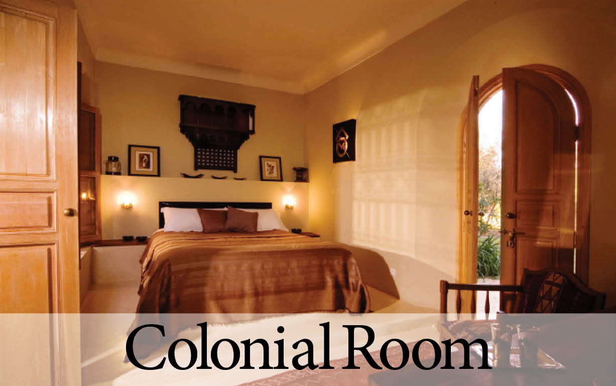 Colonial Room at Villa Dinari, luxury Marrakech villa